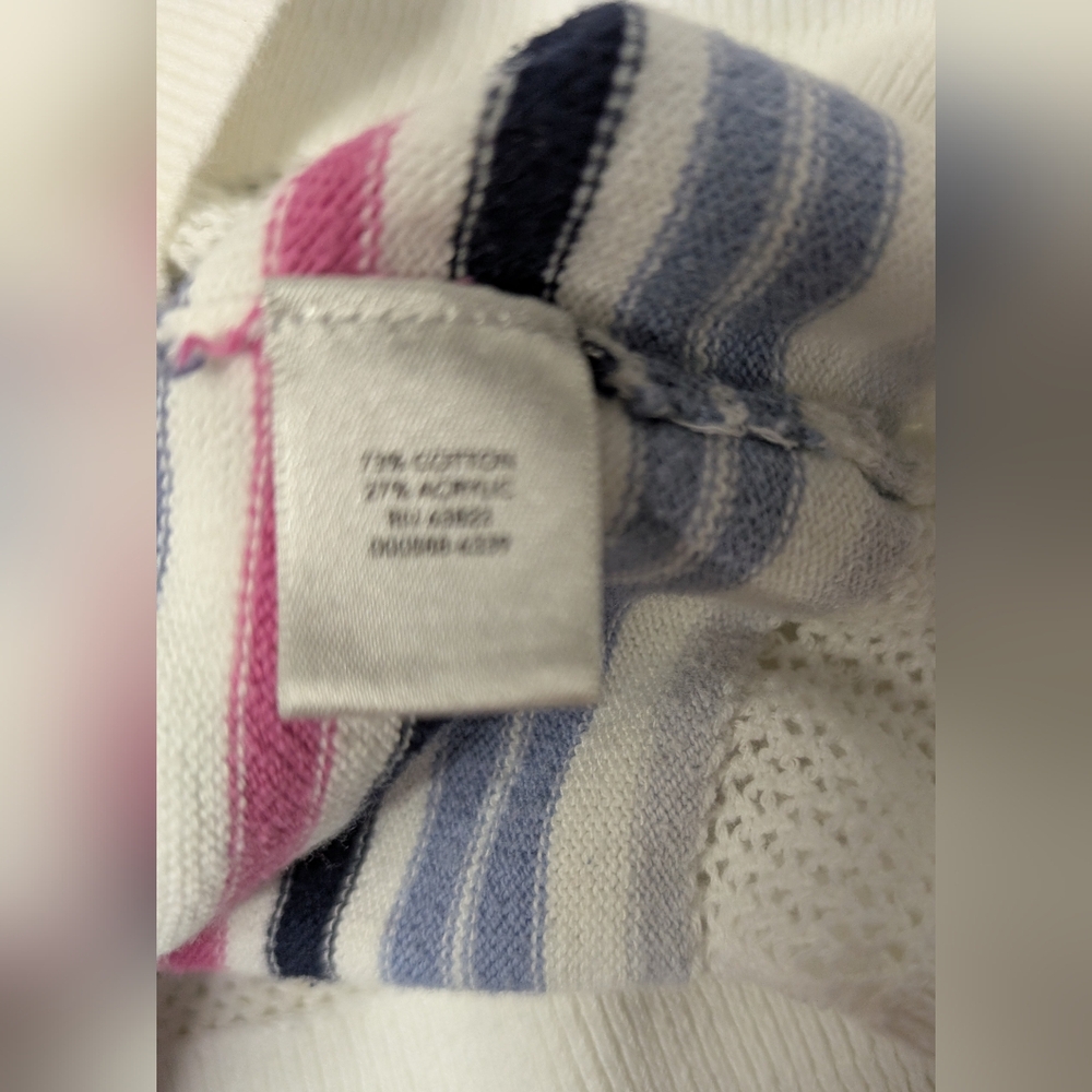 Christopher & Banks Petite Large Womens V Neck Lightweight Striped Sweater Top - Picture 5 of 11